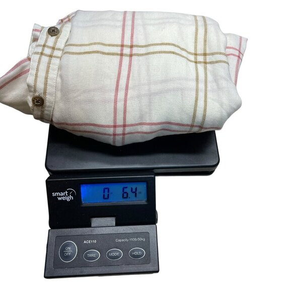 Toad & Co Re-Form Flannel Shirt Long Sleeve Beige Red Brown Women’s Size Medium - Picture 8 of 8